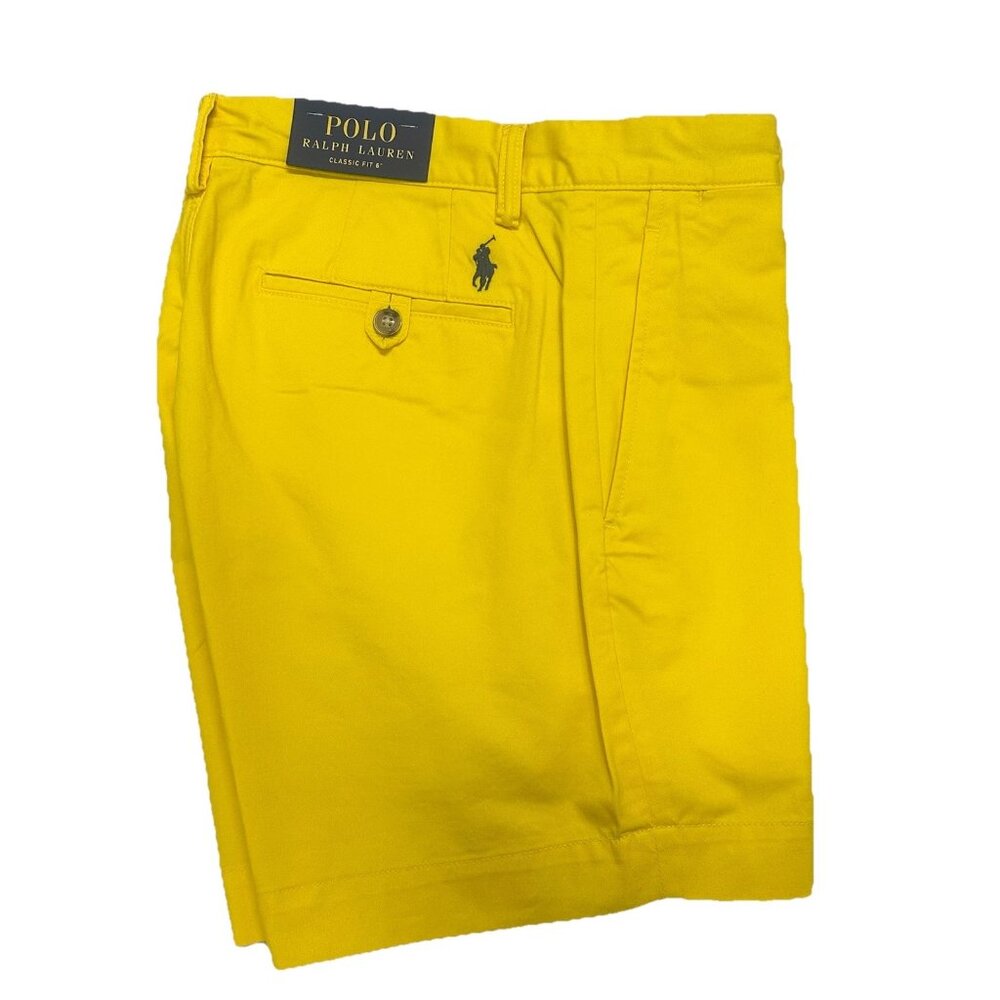 Polo Ralph Lauren Mens Size 32 Yellow Classic Fit 6" Stretch Chino Shorts